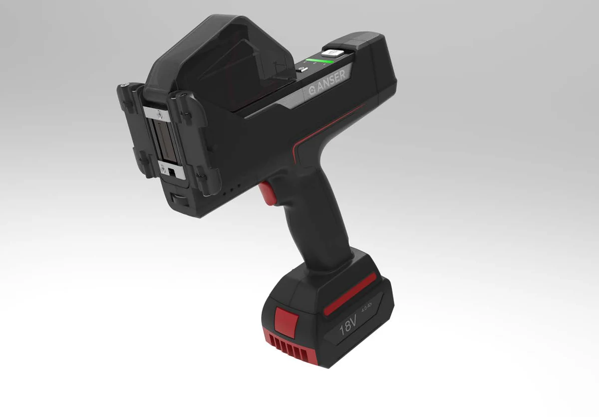 Anser Smart Printhead Mobile Kit: handheld thermal inkjet coder with a Smart Printhead fitted
